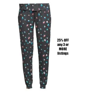 Stars Graphic Print Pattern Size 2X Sleepwear Pj Loungewear Pockets Jogger Pants
